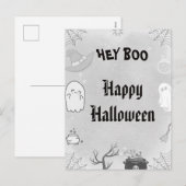 Niedlich Ghost Halloween Feiertagspostkarte (Vorne/Hinten)