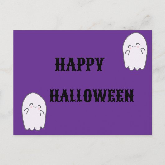 Niedlich Ghost Halloween Feiertagspostkarte (Vorderseite)