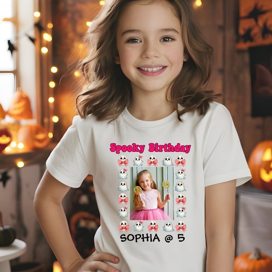 Niedlich Ghost Halloween Foto Kindergeburtstag T-Shirt