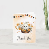 Niedlich Ghost Halloween Geburtstag Dankeskarte (Vorderseite)