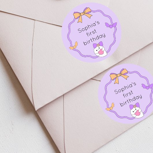 Niedlich Ghost Halloween Geburtstag Runder Aufkleber