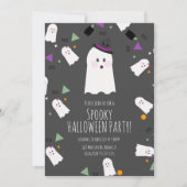 Niedlich Ghost Halloween Geburtstagskraut Hexe Einladung (Vorderseite)