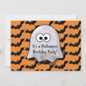 Niedlich Ghost Halloween Geburtstagsparty Bats Ora Einladung (Vorderseite)