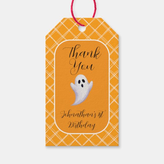 Niedlich Ghost Halloween Geburtstagsparty Feigware Geschenkanhänger (Vorderseite)