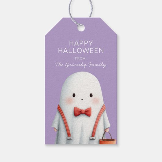 Niedlich Ghost Halloween Gefallen Geschenkanhänger (Vorderseite)