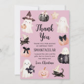 Niedlich Ghost Halloween Girl Geburtstagsparty Dankeskarte (Vorderseite)