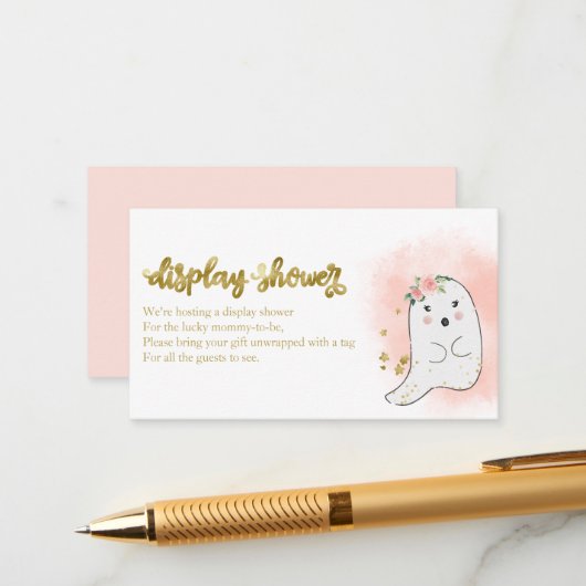 Niedlich Ghost Halloween Kinderdusche Showdusche Begleitkarte (Vorderseite/Rückseite Beispiel)