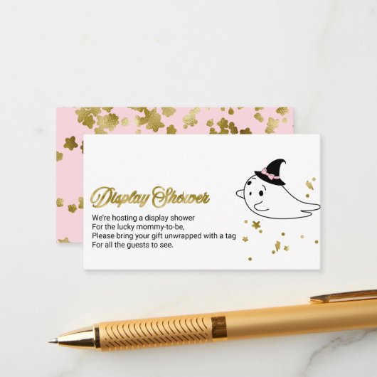 Niedlich Ghost Halloween Kinderdusche Showdusche Begleitkarte (Vorderseite/Rückseite Beispiel)