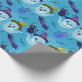 Niedlich Ghost Halloween-Muster Geschenkpapier (Ecke)
