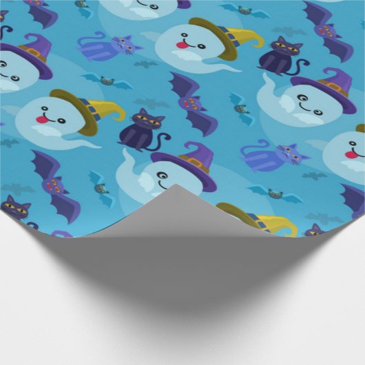 Niedlich Ghost Halloween-Muster Geschenkpapier (Ecke)