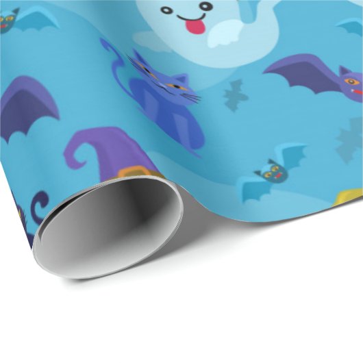 Niedlich Ghost Halloween-Muster Geschenkpapier (Rolleneckpunkt)