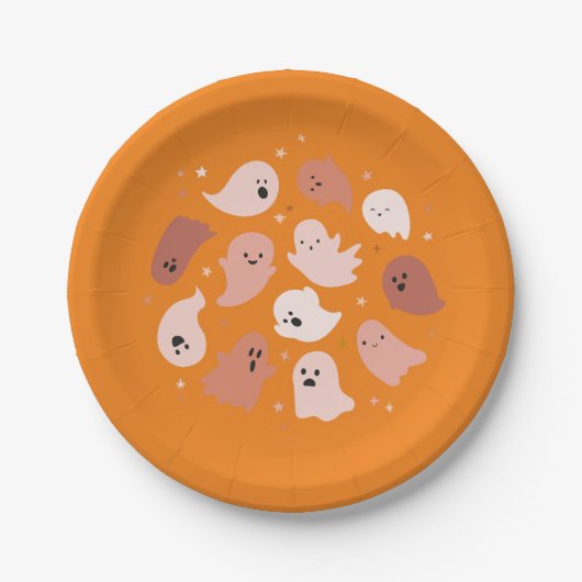Niedlich Ghost Halloween Pappteller (Vorderseite)