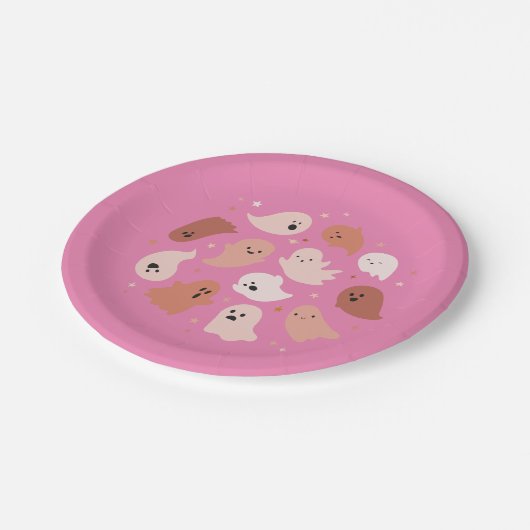 Niedlich Ghost Halloween Pappteller (Schrägansicht)