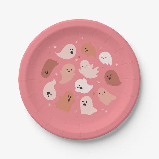 Niedlich Ghost Halloween Pappteller (Vorderseite)