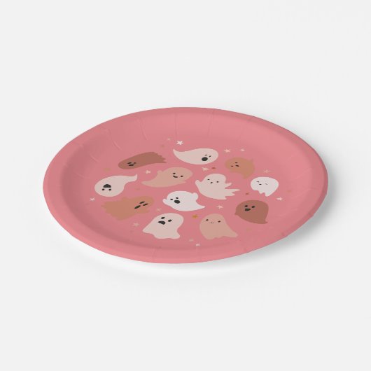 Niedlich Ghost Halloween Pappteller (Schrägansicht)