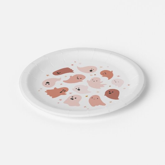 Niedlich Ghost Halloween Pappteller (Schrägansicht)