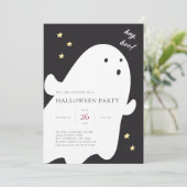 Niedlich Ghost Halloween-Party Einladung (Stehend Vorderseite)