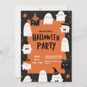 Niedlich Ghost-Halloween-Party Einladung (Vorderseite)