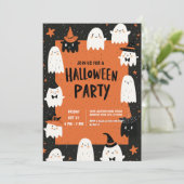 Niedlich Ghost-Halloween-Party Einladung (Stehend Vorderseite)