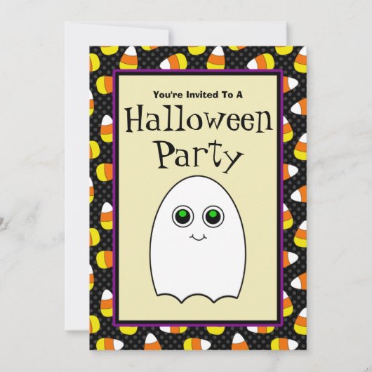 Niedlich Ghost Halloween-Party Einladungen (Vorderseite)