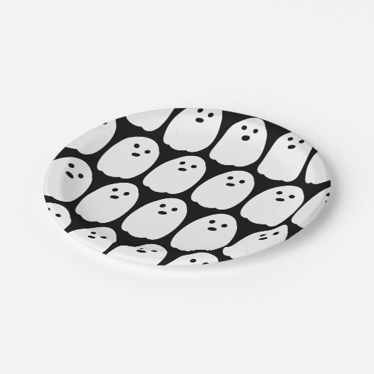 Niedlich Ghost-Halloween-Party Pappteller (Schrägansicht)