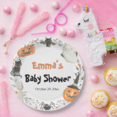Niedlich Ghost Halloween Pumpkin Herbstdusche Pappteller (Party)