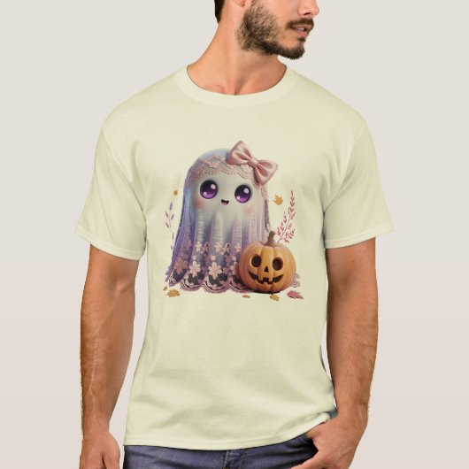 Niedlich Ghost Halloween Shirt - Kawaii Pastel Tsh (Vorderseite)