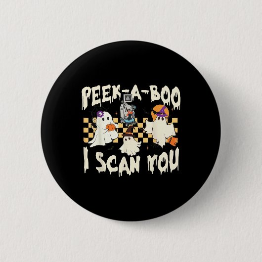 Niedlich Ghost Halloween Spooky-Saison Button (Vorderseite)