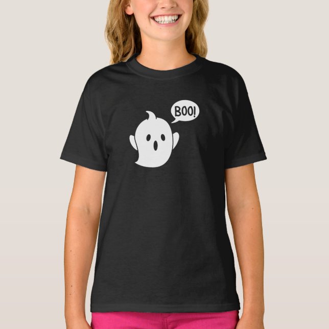 Niedlich Ghost Halloween T-Shirt (Vorderseite)
