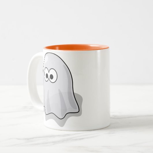 Niedlich Ghost Halloween-Tasse Zweifarbige Tasse (Vorderseite Links)