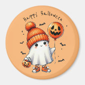 Niedlich Ghost Happy Halloween Magnet (Vorne)