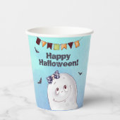 Niedlich Ghost Happy Halloween Pappbecher (Vorderseite)