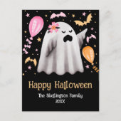 Niedlich Ghost Happy Halloween Postkarte (Vorderseite)