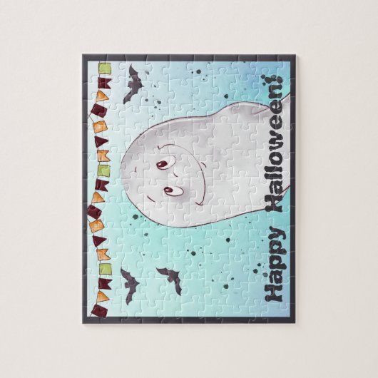 Niedlich Ghost Happy Halloween Puzzle (Vertikal)