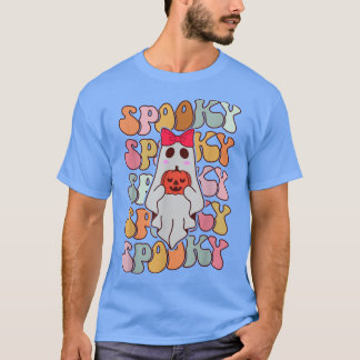 Niedlich Ghost Herbst Spooky Retro Groovy Hallowy T-Shirt