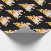 Niedlich Ghost Hexen Hat Pumpkin Pattern Halloween Geschenkpapier (Ecke)