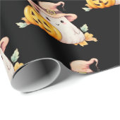Niedlich Ghost Hexen Hat Pumpkin Pattern Halloween Geschenkpapier (Rolleneckpunkt)