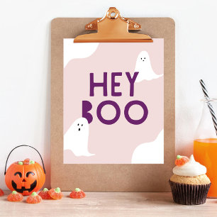 Niedlich Ghost Hey Boo Kids Halloween-Party Poster