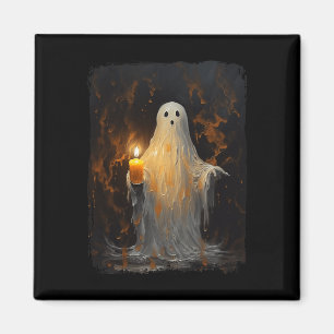 Niedlich Ghost Holding Candle Fun Halloween Gothic Magnet