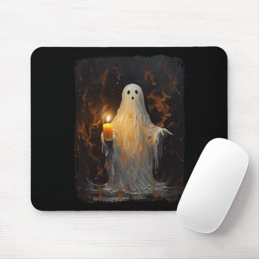 Niedlich Ghost Holding Candle Fun Halloween Gothic Mousepad (Mit Mouse)