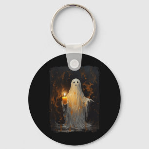 Niedlich Ghost Holding Candle Fun Halloween Gothic Schlüsselanhänger