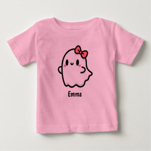 Niedlich Ghost Individuelle Name Halloween Baby T-shirt