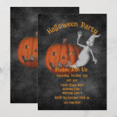 Niedlich Ghost Jack-O-Lantern Halloween Einladung (Vorne/Hinten)