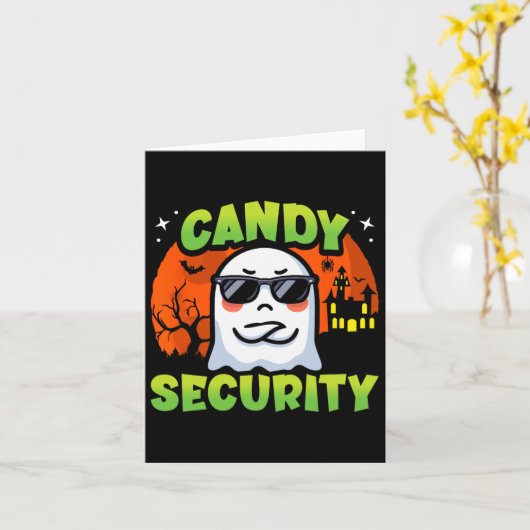 Niedlich Ghost Kids Halloween - Candy Security - F Karte (Gelbe Blume)