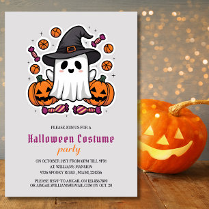 Niedlich Ghost Kids Halloween Kostüm Party Einladung