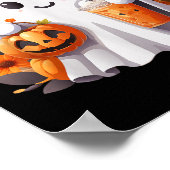 Niedlich Ghost Lace Kleinkind Ghost Pumpkin Eiskaf Poster (Ecke)