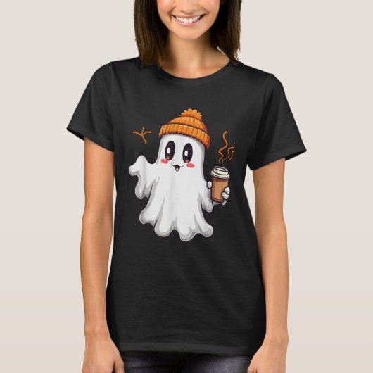 Niedlich Ghost Lace Kleinkind Ghost Pumpkin Eiskaf T-Shirt (Vorderseite)