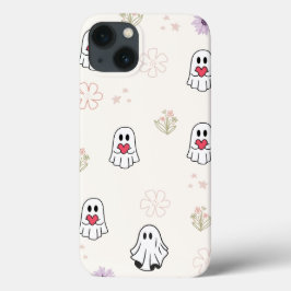 Niedlich Ghost-Liebe-Muster - Pastell-BlumenHallow Case-Mate iPhone Hülle