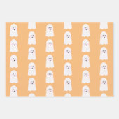 Niedlich Ghost Lila Orange Halloween Ghoul Geschenkpapier Set (Vorderseite 2)