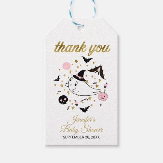 Niedlich Ghost Little Boo Halloween Baby Dusche Ge Geschenkanhänger (Vorderseite)